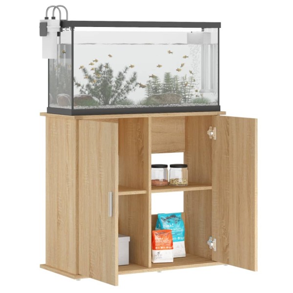 Soporte para acuario madera ingeniería roble Sonoma 81x36x73 cm