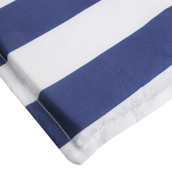 Cojín de tumbona tela Oxford a rayas azul y blanco 180x60x3 cm