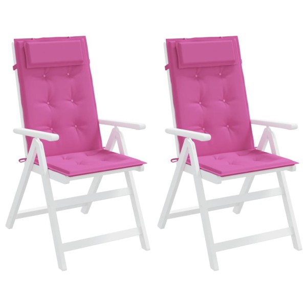 Cojines de silla con respaldo alto 2 uds tela Oxford rosa