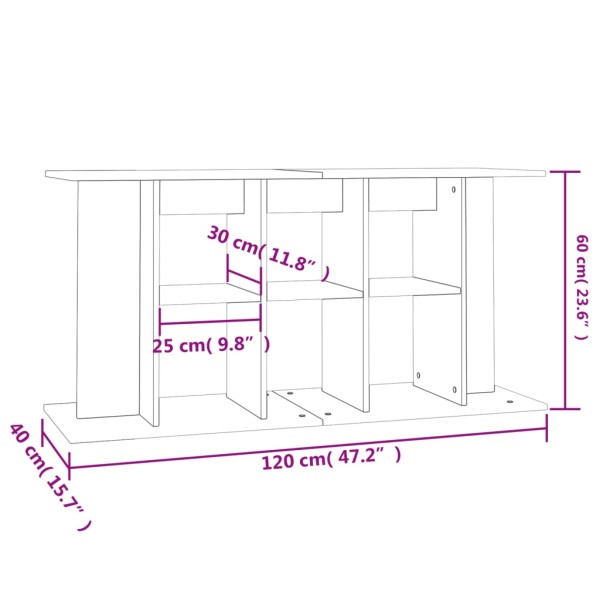 Soporte para acuario madera ingeniería gris Sonoma 120x40x60 cm