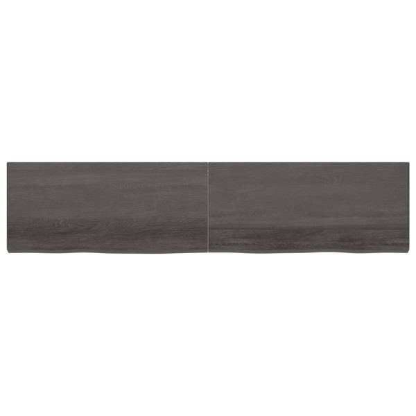 Estante pared madera roble tratada marrón oscuro 220x50x(2-6)cm