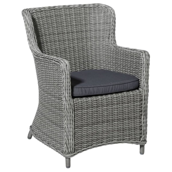 Madison Cojín de asiento silla de mimbre de jardín Panama gris 48x48cm