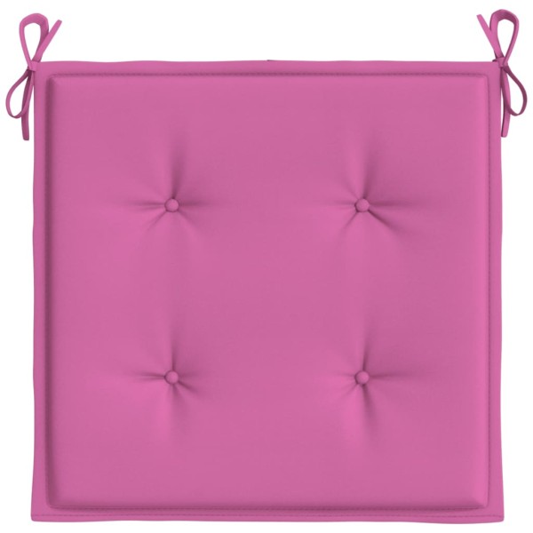 Cojines de silla de jardín 4 uds tela rosa 40x40x3 cm