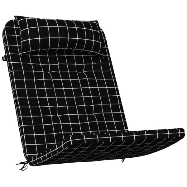 Cojines para silla Adirondack 2 uds tela Oxford a cuadros negro