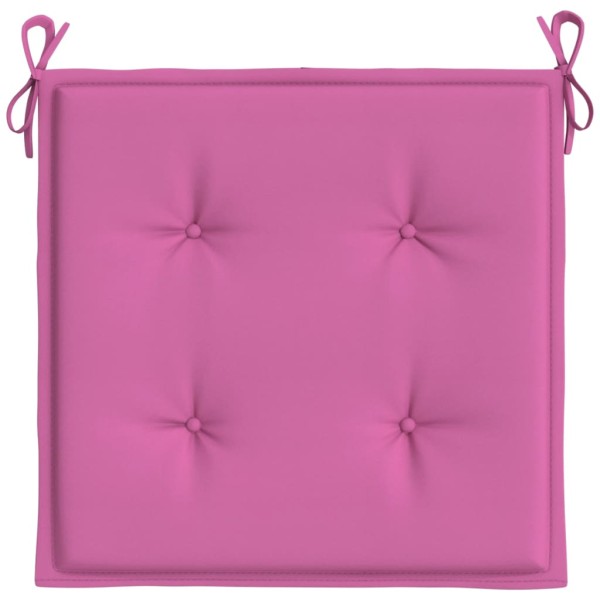 Cojines para silla de jardín 2 uds tela rosa 50x50x3 cm