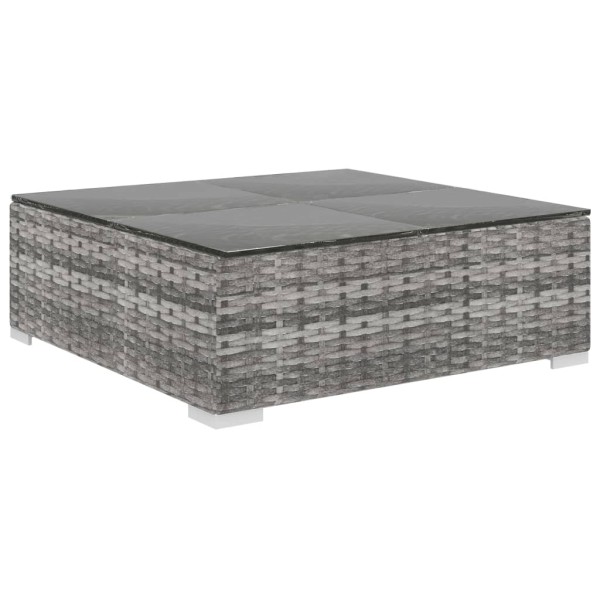 Set de muebles de jardín 12 pzas y cojines ratán sintético gris