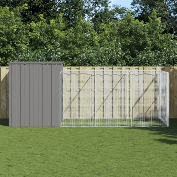 Caseta perros corral acero galvanizado gris claro 214x457x181cm