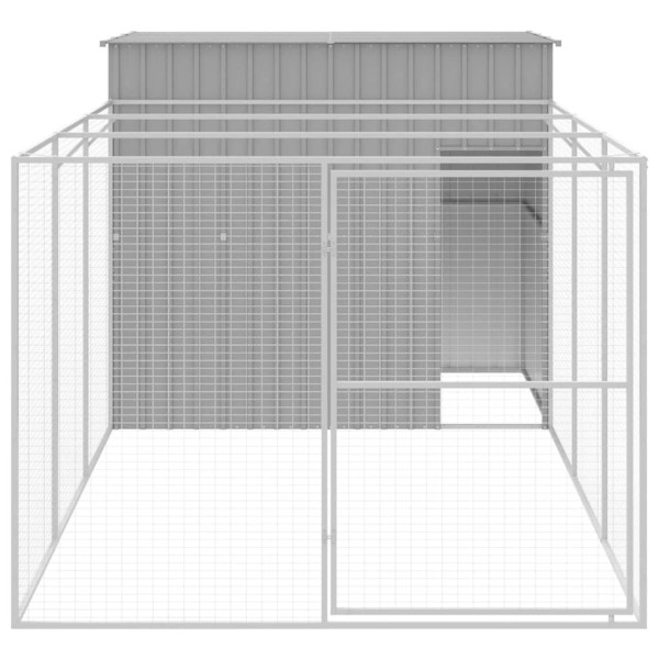 Caseta perros corral acero galvanizado gris claro 214x457x181cm