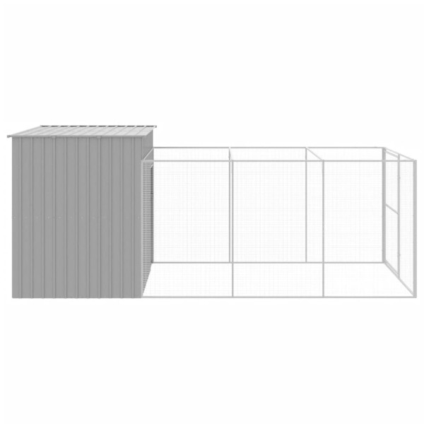 Caseta perros corral acero galvanizado gris claro 214x457x181cm