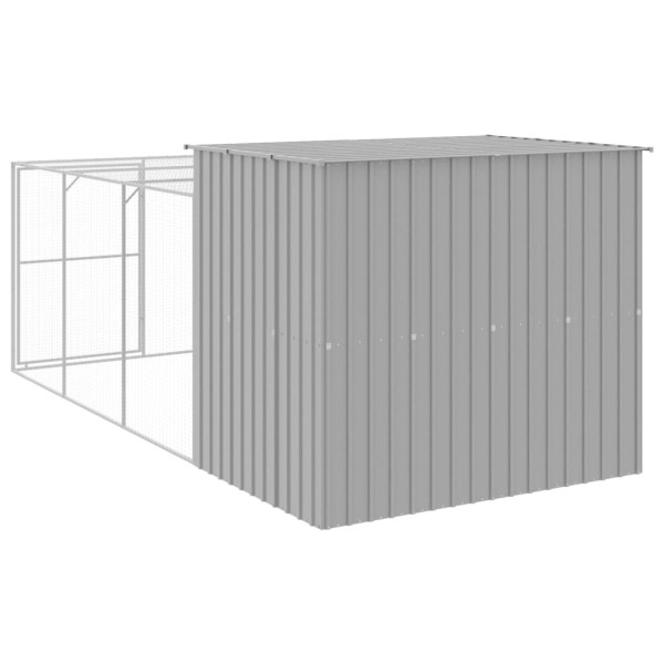 Caseta perros corral acero galvanizado gris claro 214x457x181cm