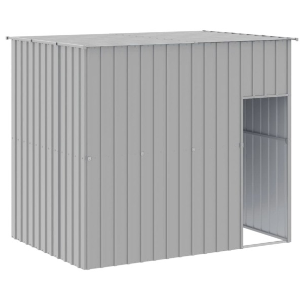 Caseta perros corral acero galvanizado gris claro 214x457x181cm