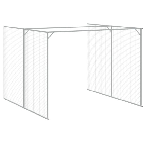 Caseta perros corral acero galvanizado gris claro 214x457x181cm