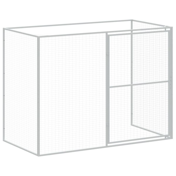 Caseta perros corral acero galvanizado gris claro 214x457x181cm