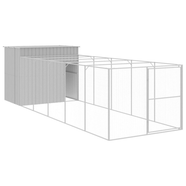 Caseta perros corral acero galvanizado gris claro 214x661x181cm