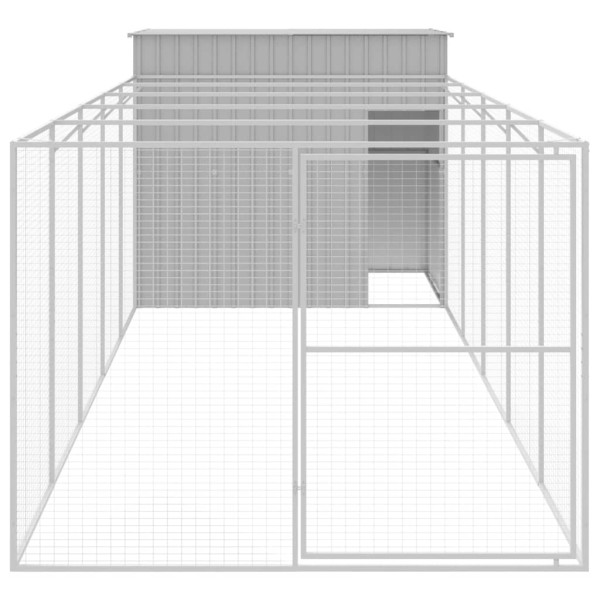 Caseta perros corral acero galvanizado gris claro 214x661x181cm