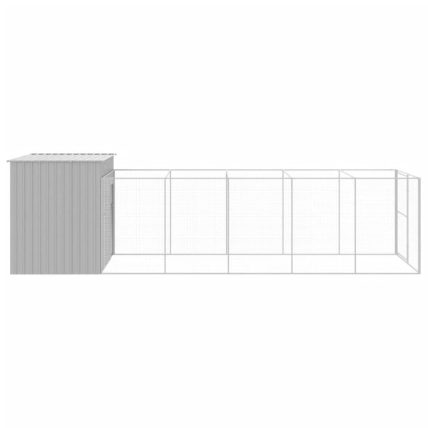 Caseta perros corral acero galvanizado gris claro 214x661x181cm