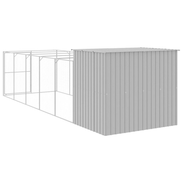 Caseta perros corral acero galvanizado gris claro 214x661x181cm