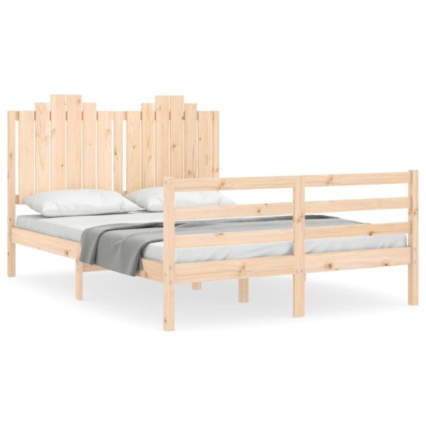 Estructura de cama con cabecero madera maciza 140x200 cm