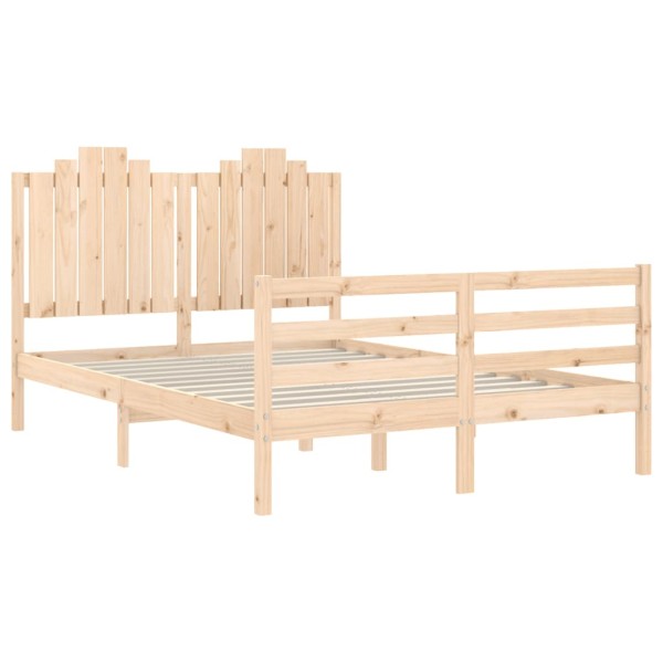 Estructura de cama con cabecero madera maciza 140x200 cm