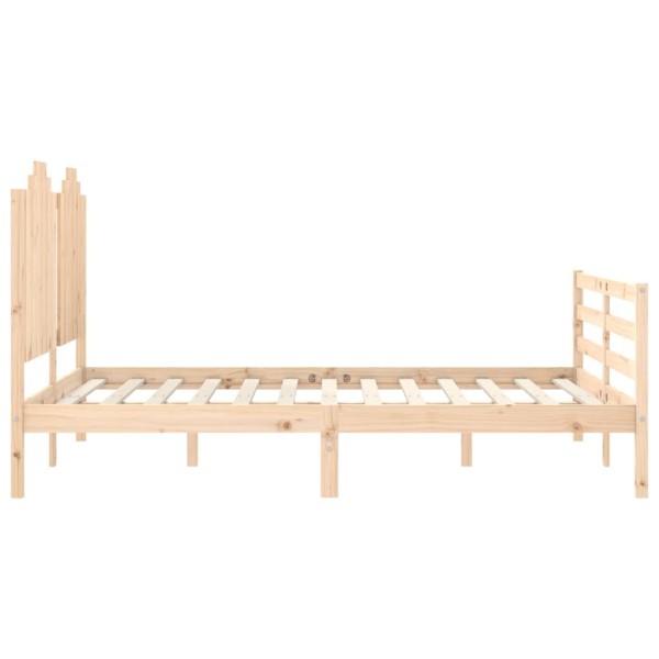 Estructura de cama con cabecero madera maciza 140x200 cm