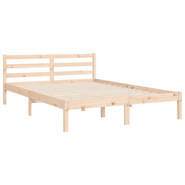 Estructura de cama con cabecero madera maciza 140x200 cm