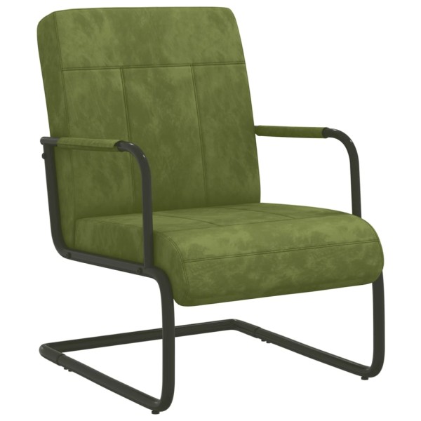 Silla voladiza de terciopelo verde claro