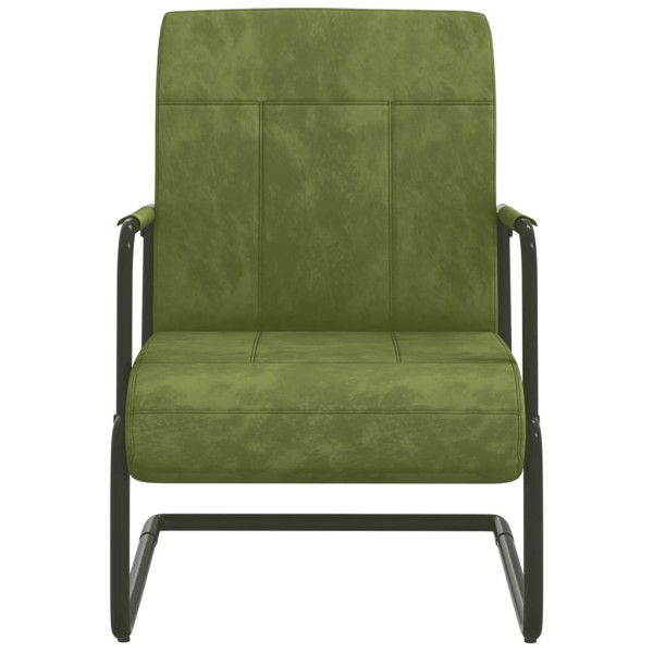 Silla voladiza de terciopelo verde claro