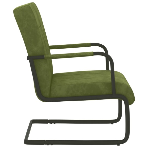 Silla voladiza de terciopelo verde claro