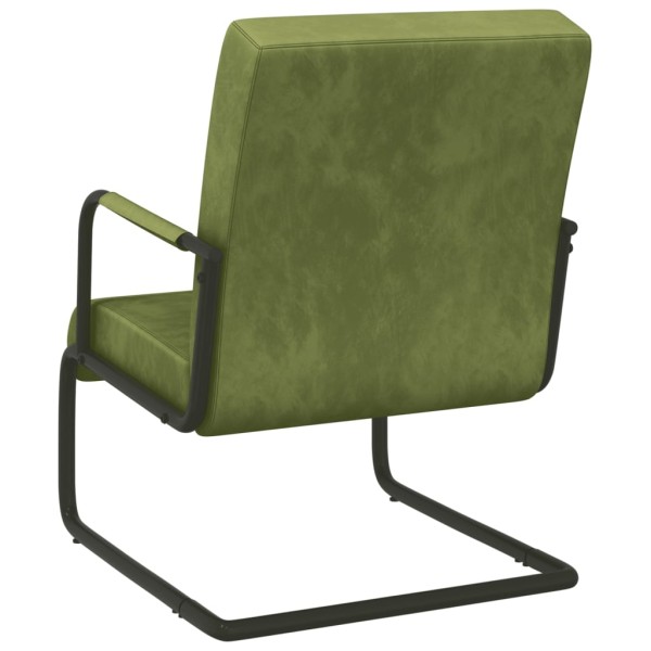 Silla voladiza de terciopelo verde claro