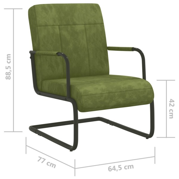 Silla voladiza de terciopelo verde claro