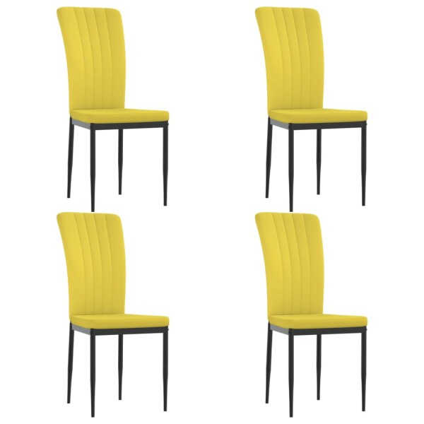 Sillas de comedor 4 uds terciopelo amarillo mostaza