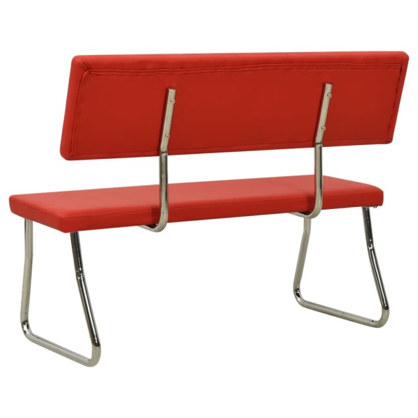 Banco de cuero sintético rojo 110 cm