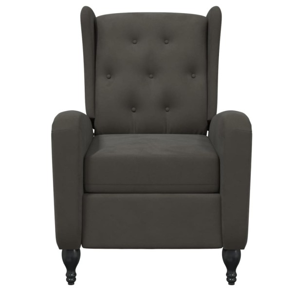 Sillón de masaje reclinable de terciopelo gris oscuro