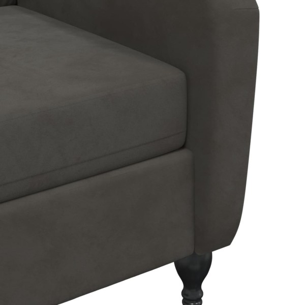 Sillón de masaje reclinable de terciopelo gris oscuro