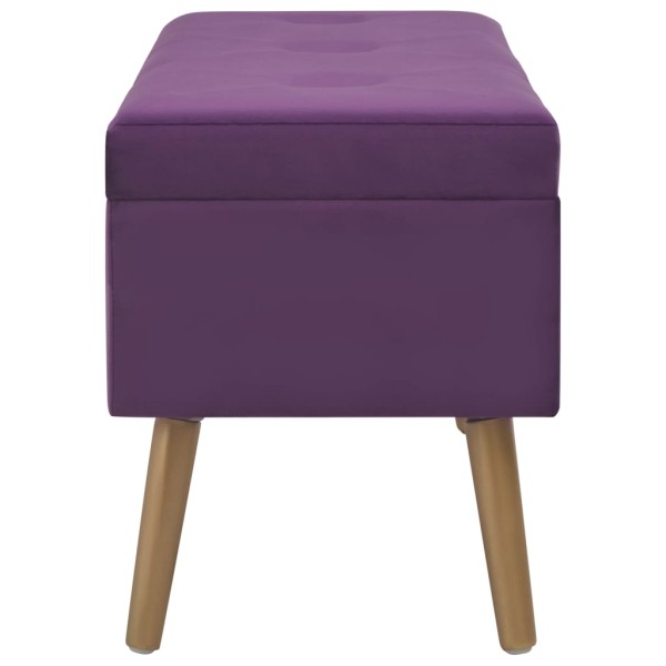 Banco con compartimento de terciopelo morado 80 cm