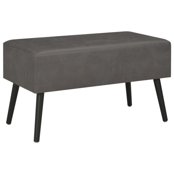 Mesa de centro de cuero sintético gris 80x40x46 cm