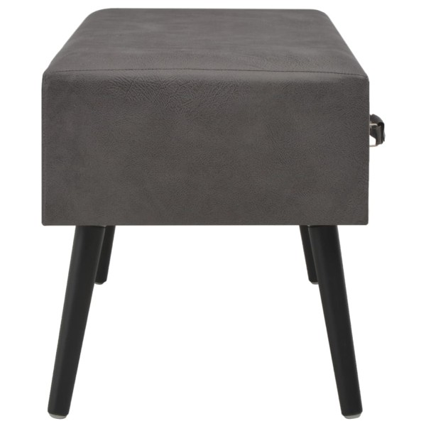 Mesa de centro de cuero sintético gris 80x40x46 cm