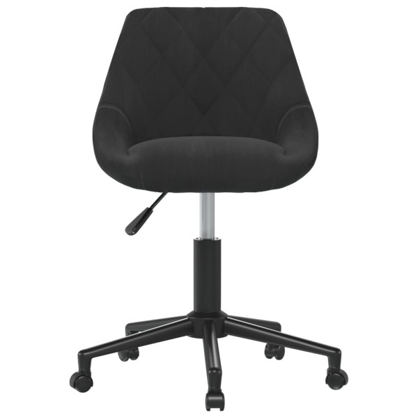 Silla de oficina giratoria de terciopelo negro