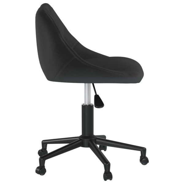 Silla de oficina giratoria de terciopelo negro