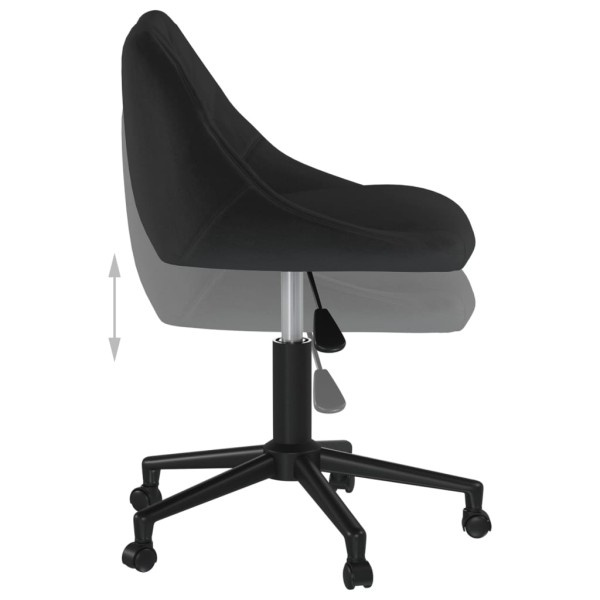 Silla de oficina giratoria de terciopelo negro