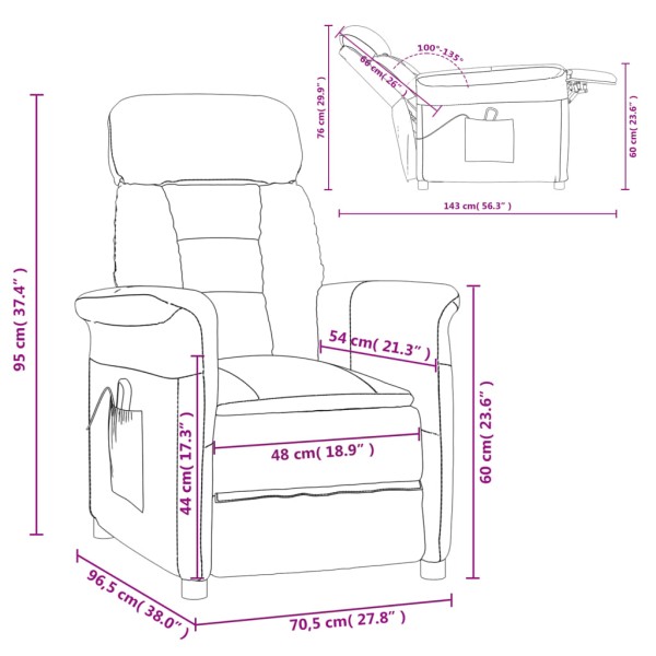 Sillón de masaje cuero sintético marrón