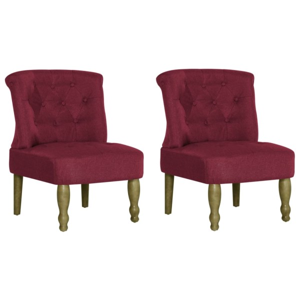 Sillones franceses 2 unidades de tela color vino tinto