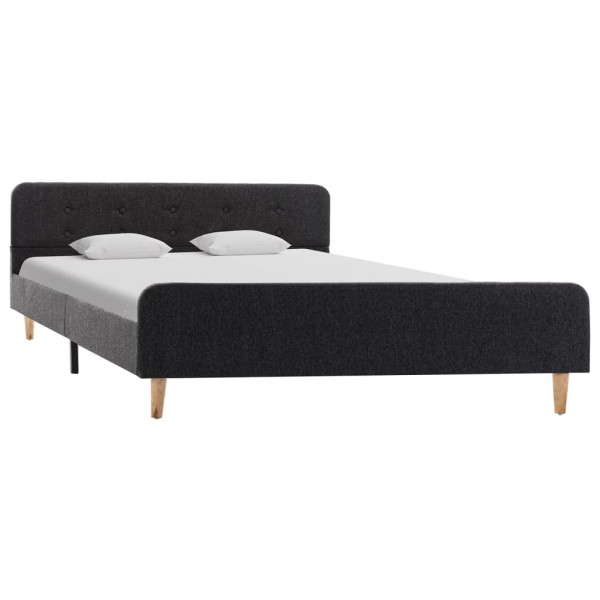 Estructura de cama de arpillera gris oscuro 160x200 cm