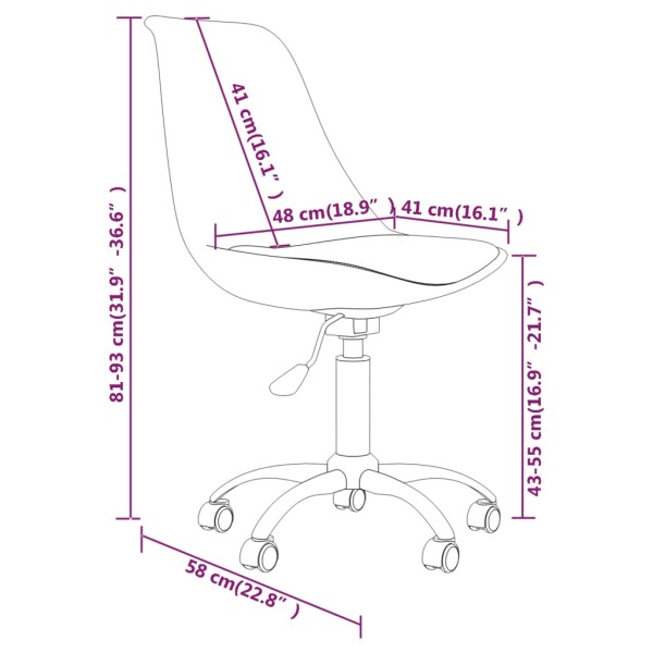 Silla de oficina giratoria de tela negra