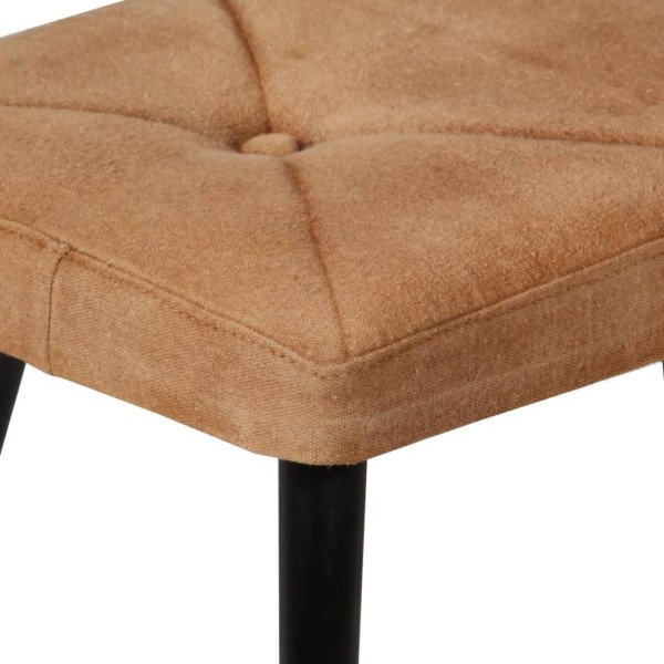 Sillón orejero con reposapiés cuero auténtico marrón canela