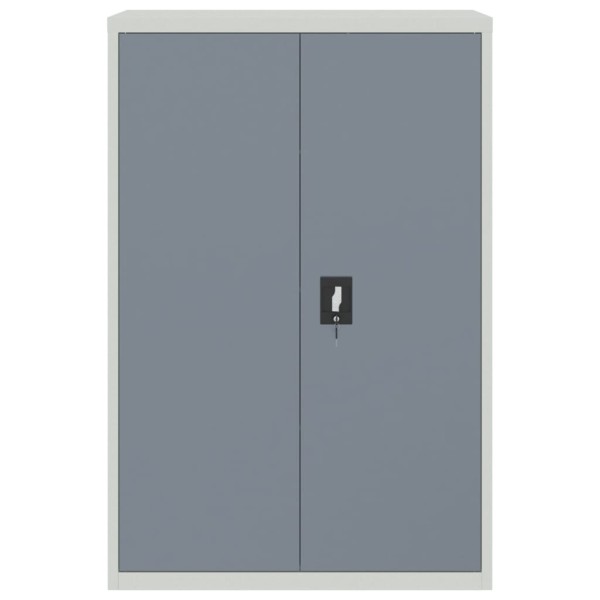 Armario archivador acero gris claro y gris oscuro 90x40x140 cm