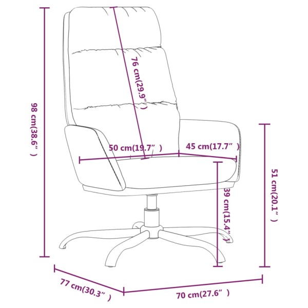 Sillón de relax de cuero sintético marrón