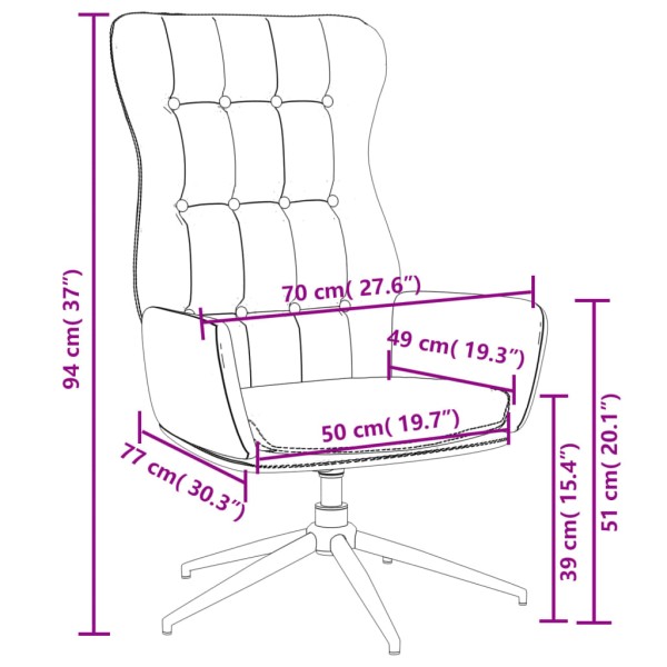 Sillón de relax de cuero sintético negro brillante