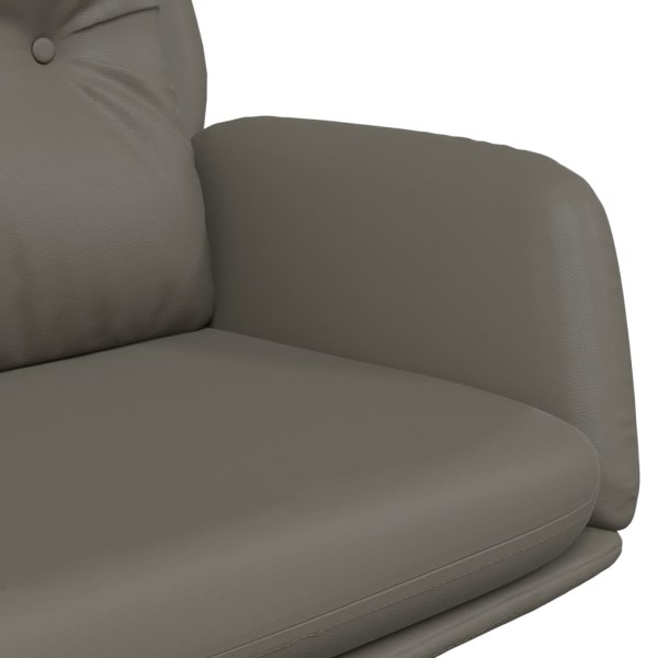 Sillón de relax de cuero auténtico gris