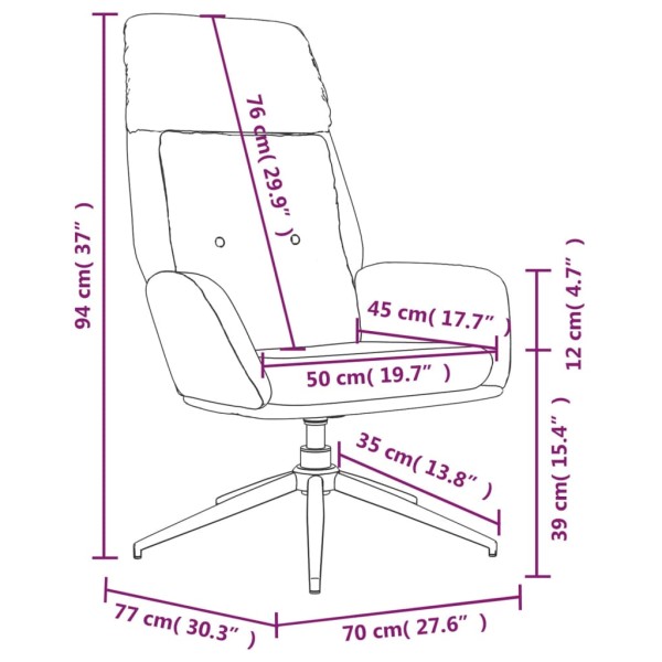 Sillón de relax de cuero auténtico gris